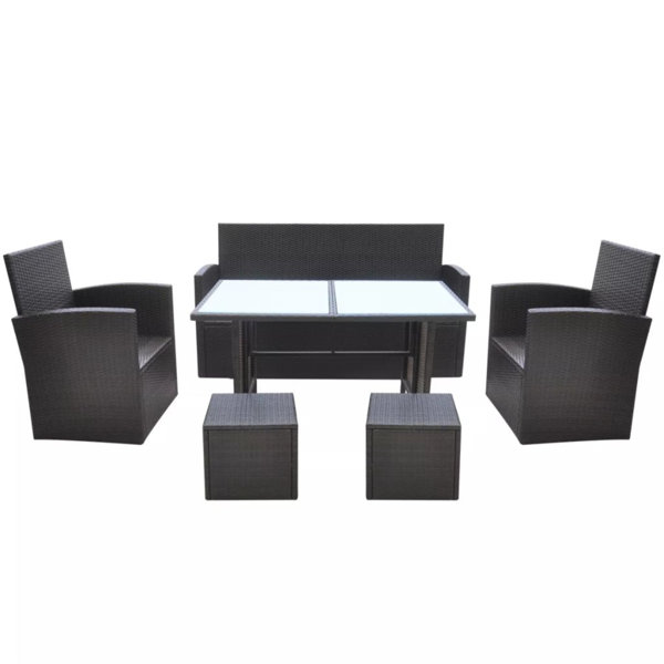 Ivy Bronx Patio Dining Set Patio Table and Rattan Chair Outdoor